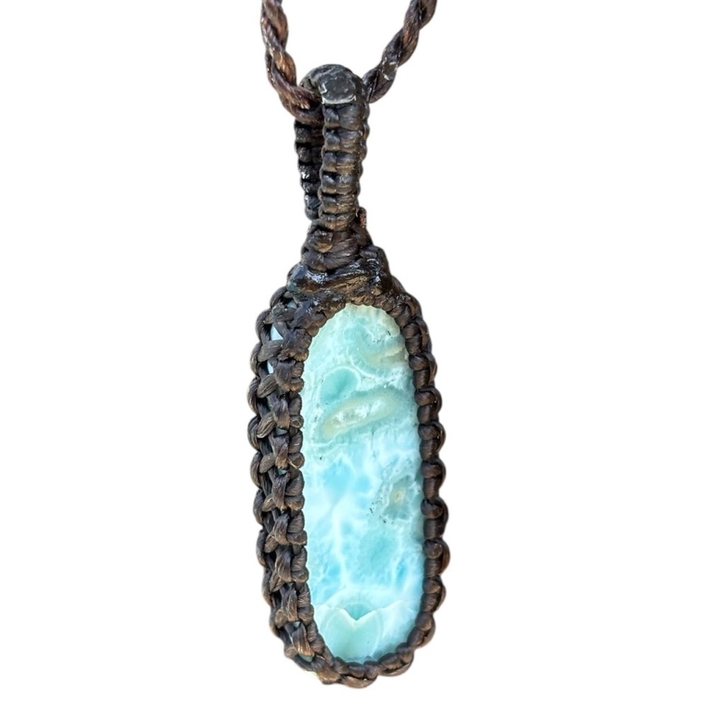 π Larimar Stone Pendant Necklace π - Picture 2 of 4